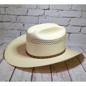 Stetson 8X Williston Straw Cowboy Hat Size 7 3/8